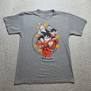 Dragon Ball T Shirt Mens Medium Gray Graphic Goku Anime Manga Toei Animation Tee